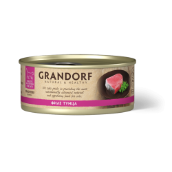 GRANDORF Консервы для кошек, филе тунца в бульоне , 70 г