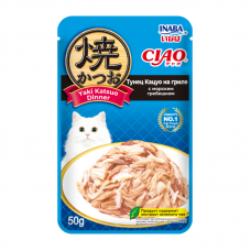 INABA влажный корм для кошек Yaki Katsuo Dinner Тунец Кацуо на гриле с морским гребешком, 50 г