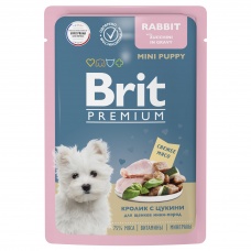 Brit Premium пауч кролик с цукини в соусе для щенков мини-пород, 85 г