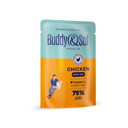 Buddy Sol пауч для врослых кошек, кусочки в соусе с курицей