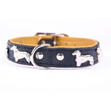 ZOOLESZCZ Ошейник для собак "Dachshund", черно-бежевый