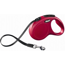 FLEXI New Classic M Tape 5 m Поводок-рулетка, лента, красная, до 25 кг