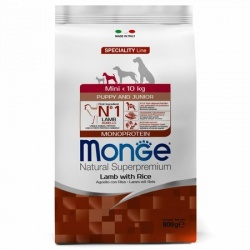 Monge Dog Monoprotein Mini корм для щенков мелких пород ягненок с рисом и картофелем 800г