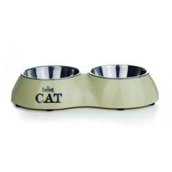 Миска Best Cat 2в1 двойная бежевая для кошек