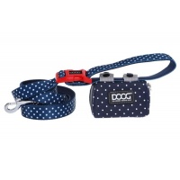 DOOG Сумка на поводок, синяя в белый горох, 12х9х4см