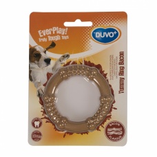 DUVO+ Игрушка для собак нейлон со вкусом бекона "Кольцо", коричневая, 12,5см