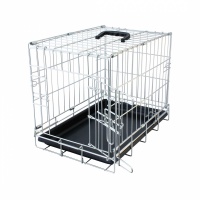 DUVO+ Клетка для собак однодверная "Pet Kennel Top Line MINI", серебристая, 47х30х37см