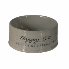 DUVO+ Миска для животных керамическая, "Happy Cat", серая, 300мл