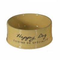 DUVO+ Миска для животных керамическая, "Happy Dog", желтая, 520мл