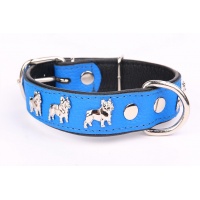 ZOOLESZCZ Ошейник для собак "French Bulldog", сине-черный