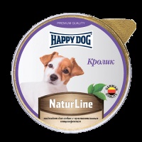ХэппиДог Natur Line Паштет для собак, Кролик, ламистер 0,125 кг 72254