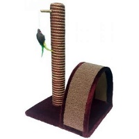 Когтеточка СТОЛБИК + ДУГА. Джут/ковролин/игрушка 35х30х54см КД-12 PerseiLine