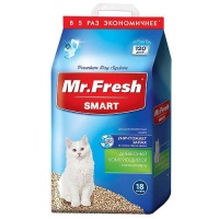 Наполнитель для кошачьего туалета Mr.Fresh Smart для длинношерстных кошек Древесный комкующийся