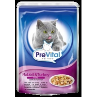 PreVital Classic консервы с кроликом и индейкой в желе для кошек, 100 г
