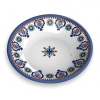 TARHONG Миска для животных "Moroccan", бело-синяя с рисунком, 13х13х2,8см (180мл)