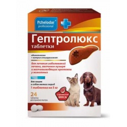 Гептролюкс Таблетки для кошек и собак мелких пород 24таб.
