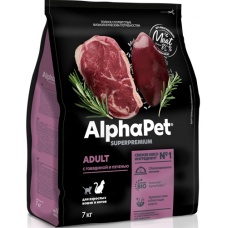 AlphaPet сухой корм для взр. кошек с Говядиной и печенью