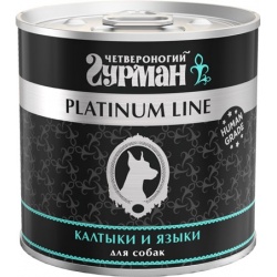 Четвероногий Гурман Platinum консервы для собак Калтыки и Языки в желе