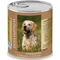 Dog Lunch консервы для собак Говядина с сердцем и печенью в желе