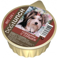 Dog Lunch консервы для собак крем-суфле Говядина с сердцем