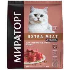 Мираторг EXTRA MEAT сухой корм для стерил. кошек c нежной Телятиной